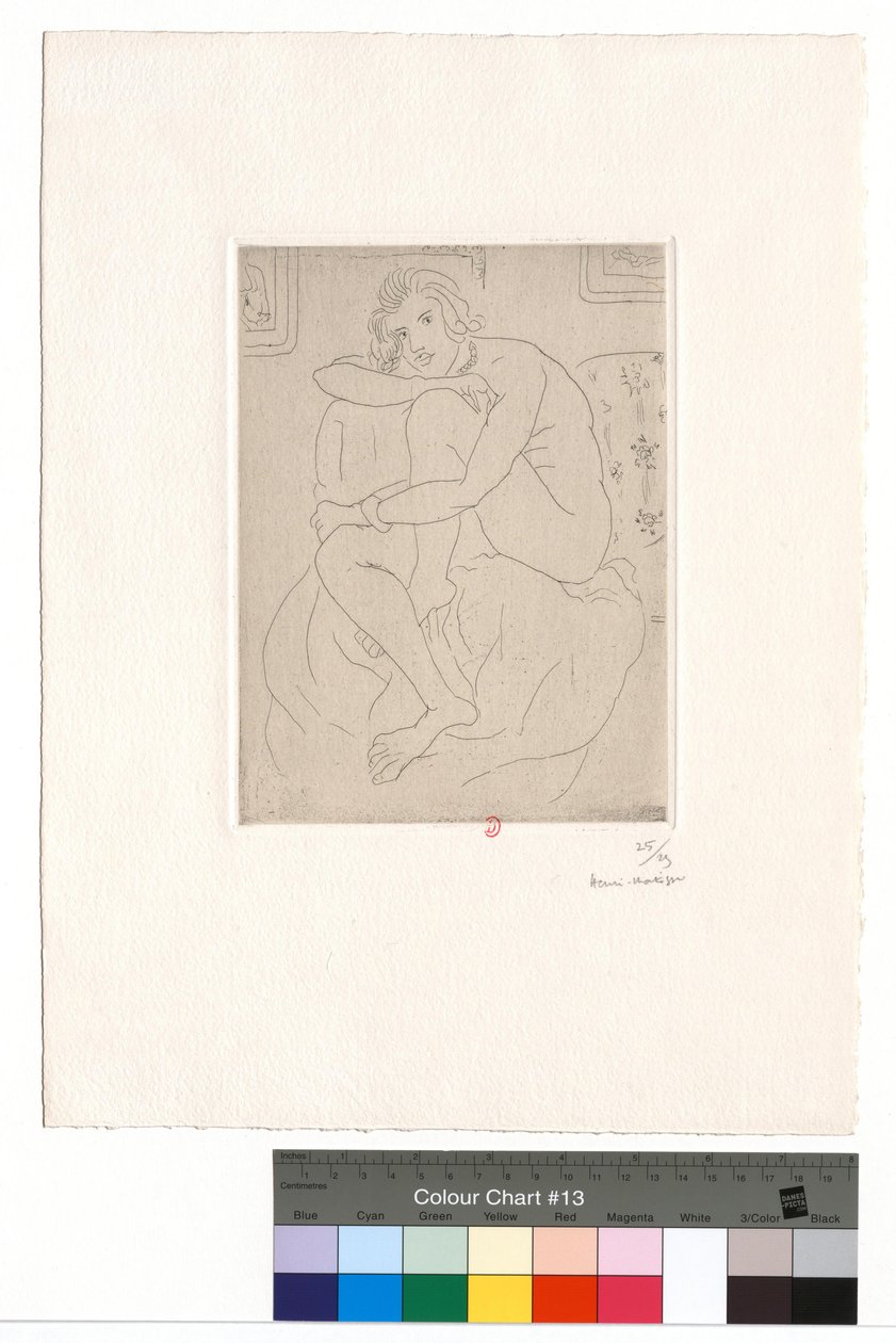 Sitter naken, med händerna på knäna av Henri Matisse