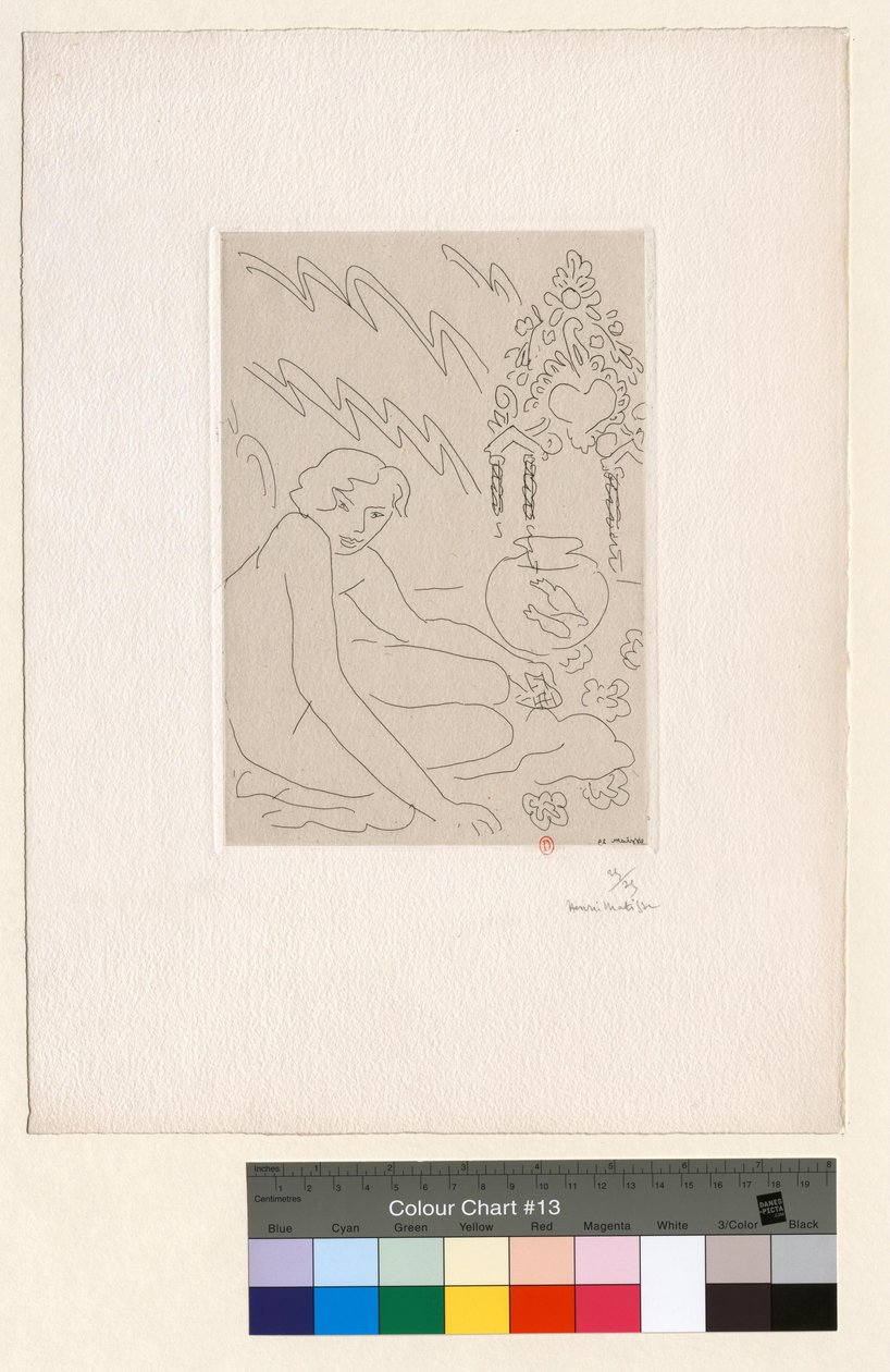 Nakenmodell vid en marockansk spegel av Henri Matisse