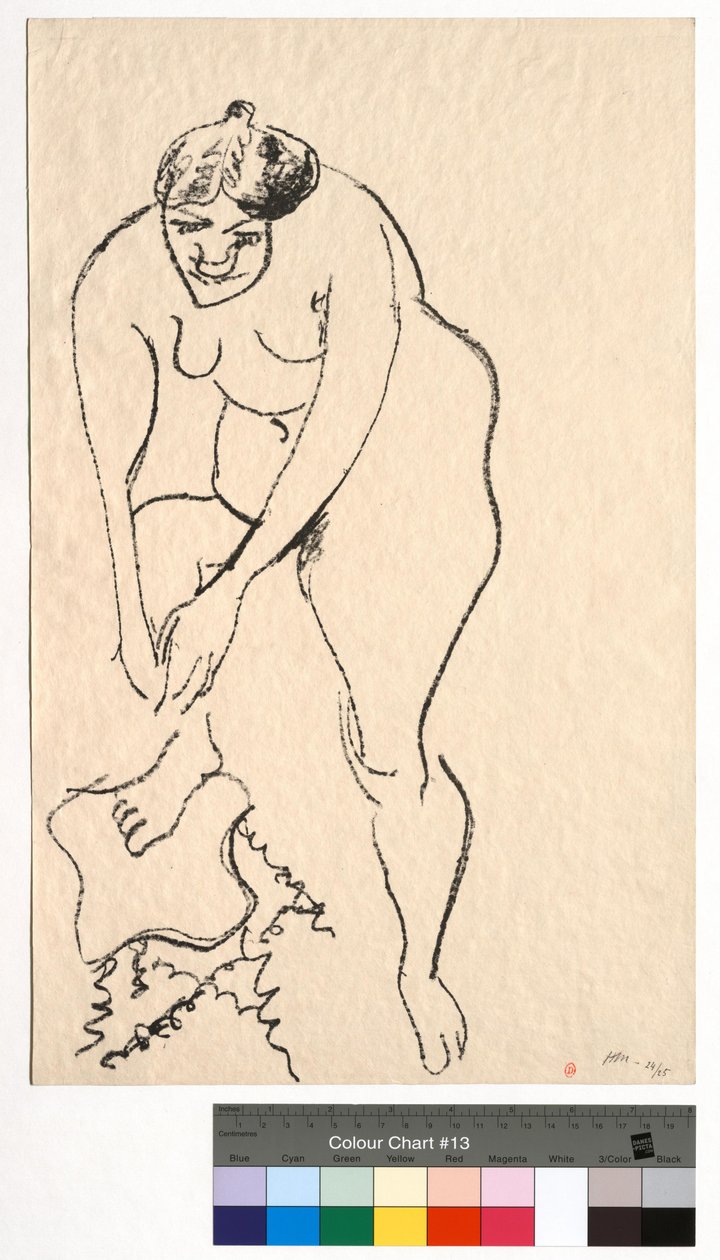 Naken med höger fot på en pall av Henri Matisse