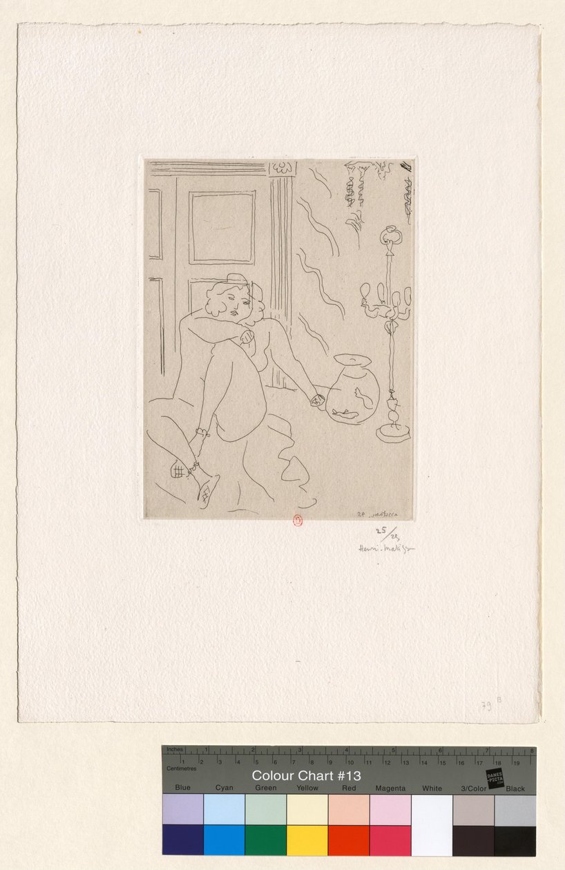 Naken i ett rum med en venetiansk lampa och guldfiskar av Henri Matisse