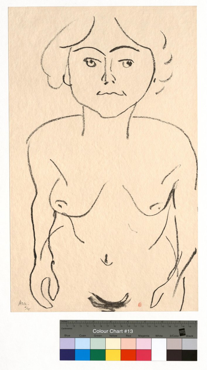 Nakenstudie framifrån, sedd uppifrån av Henri Matisse