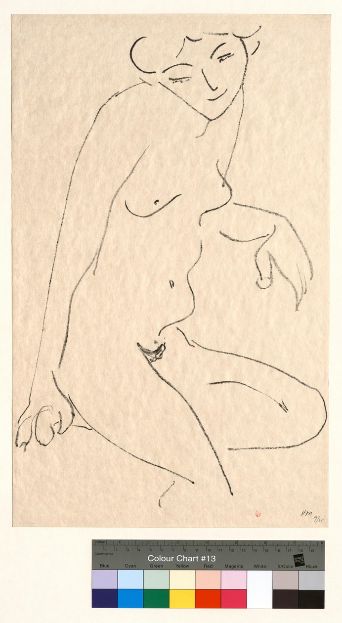 Trekvartsprofil, med huvudet lutat åt sidan av Henri Matisse