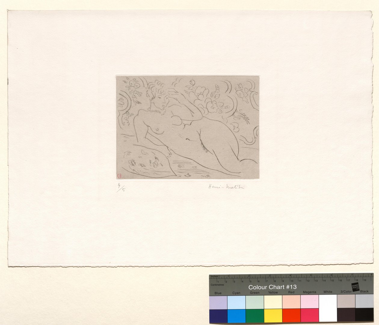 Naken, blomstermönstrat inre av Henri Matisse