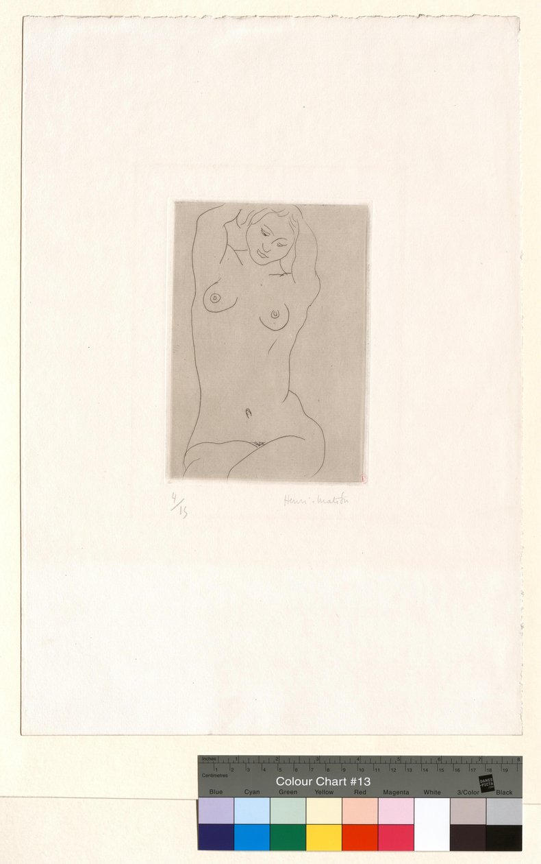 Naken, armarna över huvudet av Henri Matisse