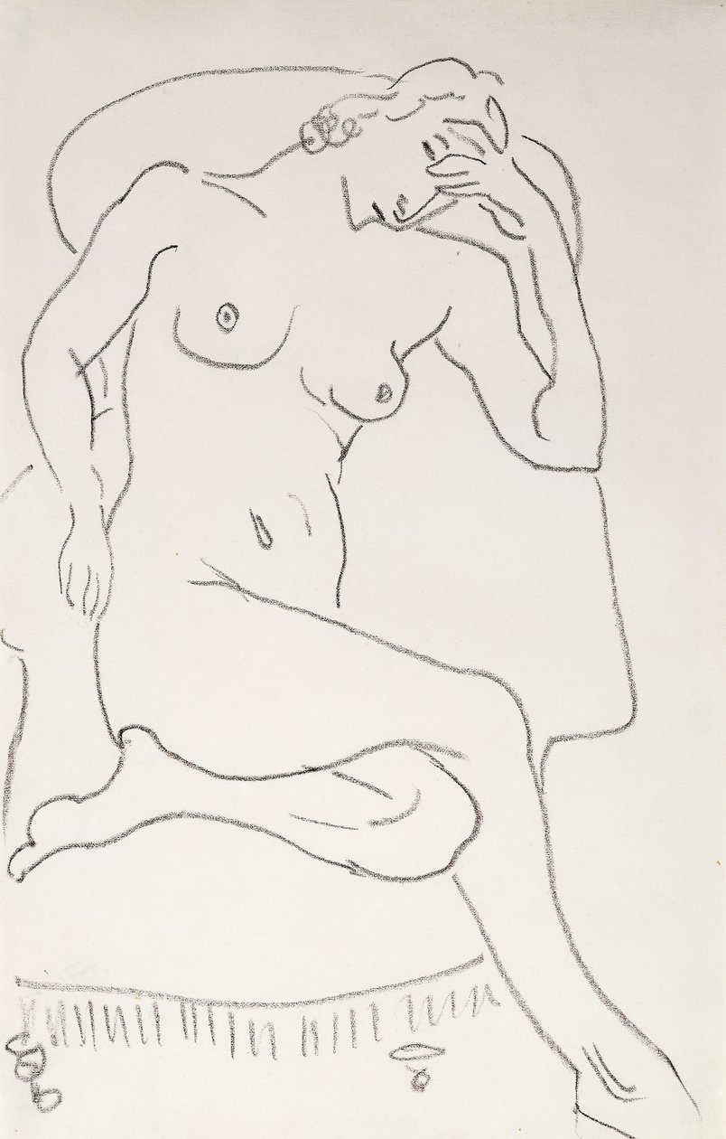 Naken kvinna i en fåtölj, ca 1922-24 (blyerts på papper) av Henri Matisse