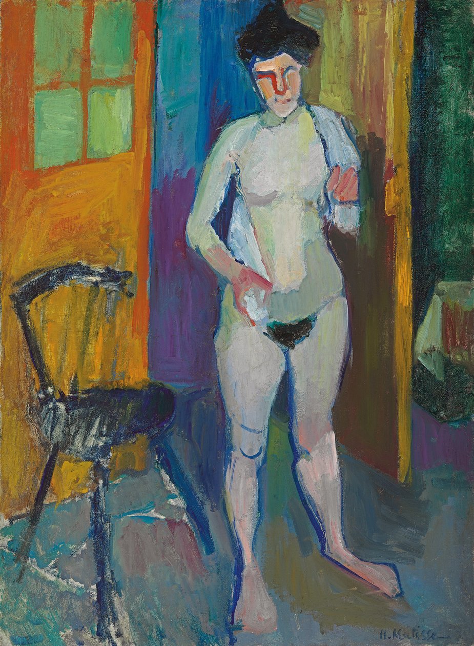 Naken med vit handduk, ca 1901-1903 (olja på duk) av Henri Matisse
