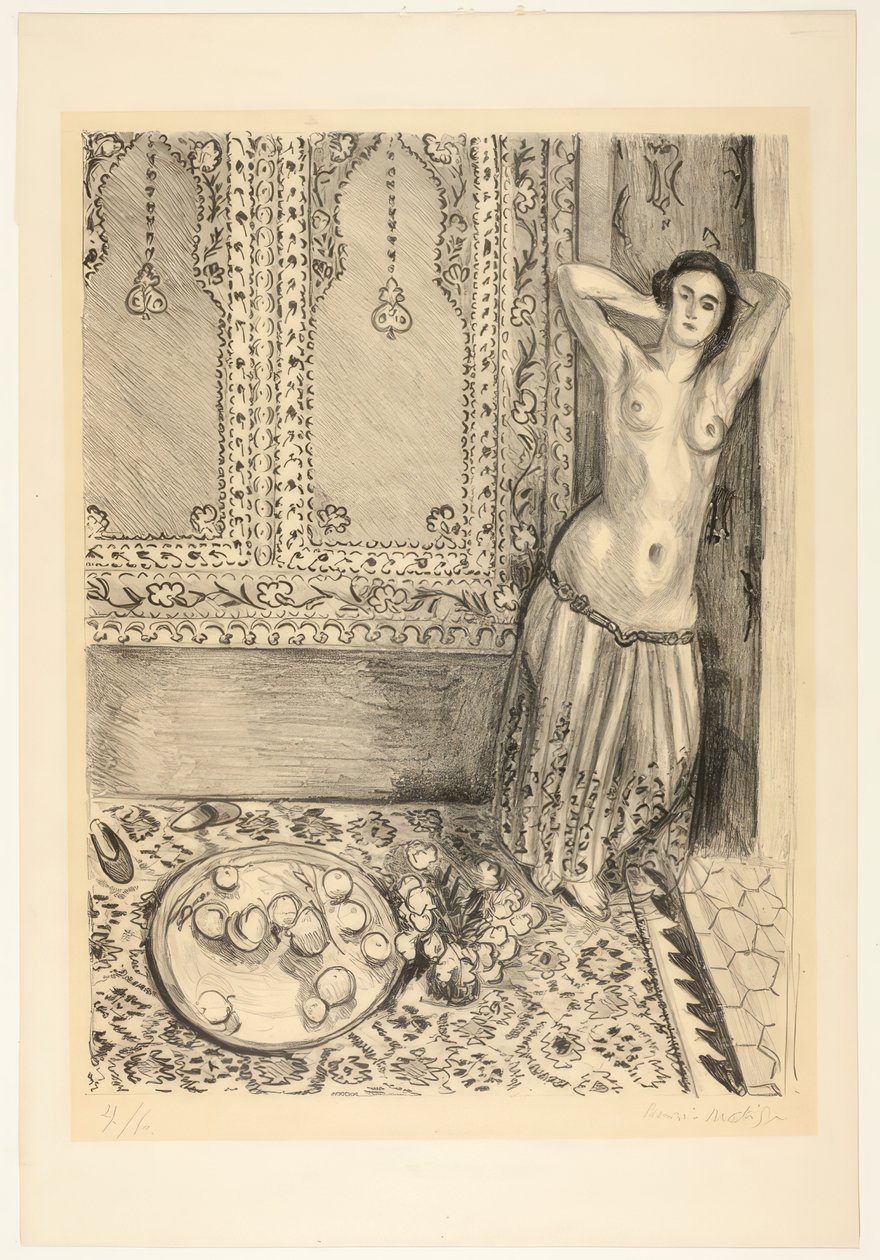 Odalisque stående med fruktbricka av Henri Matisse