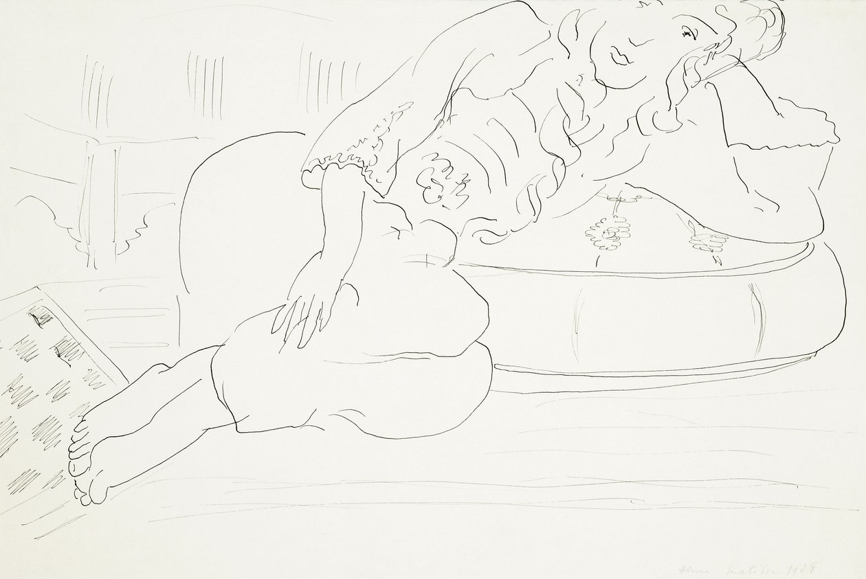 Odalisque rutmönster, kudde av Henri Matisse