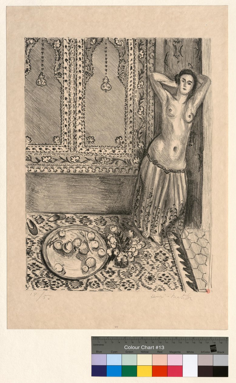 Stående odalisk med fruktfat av Henri Matisse