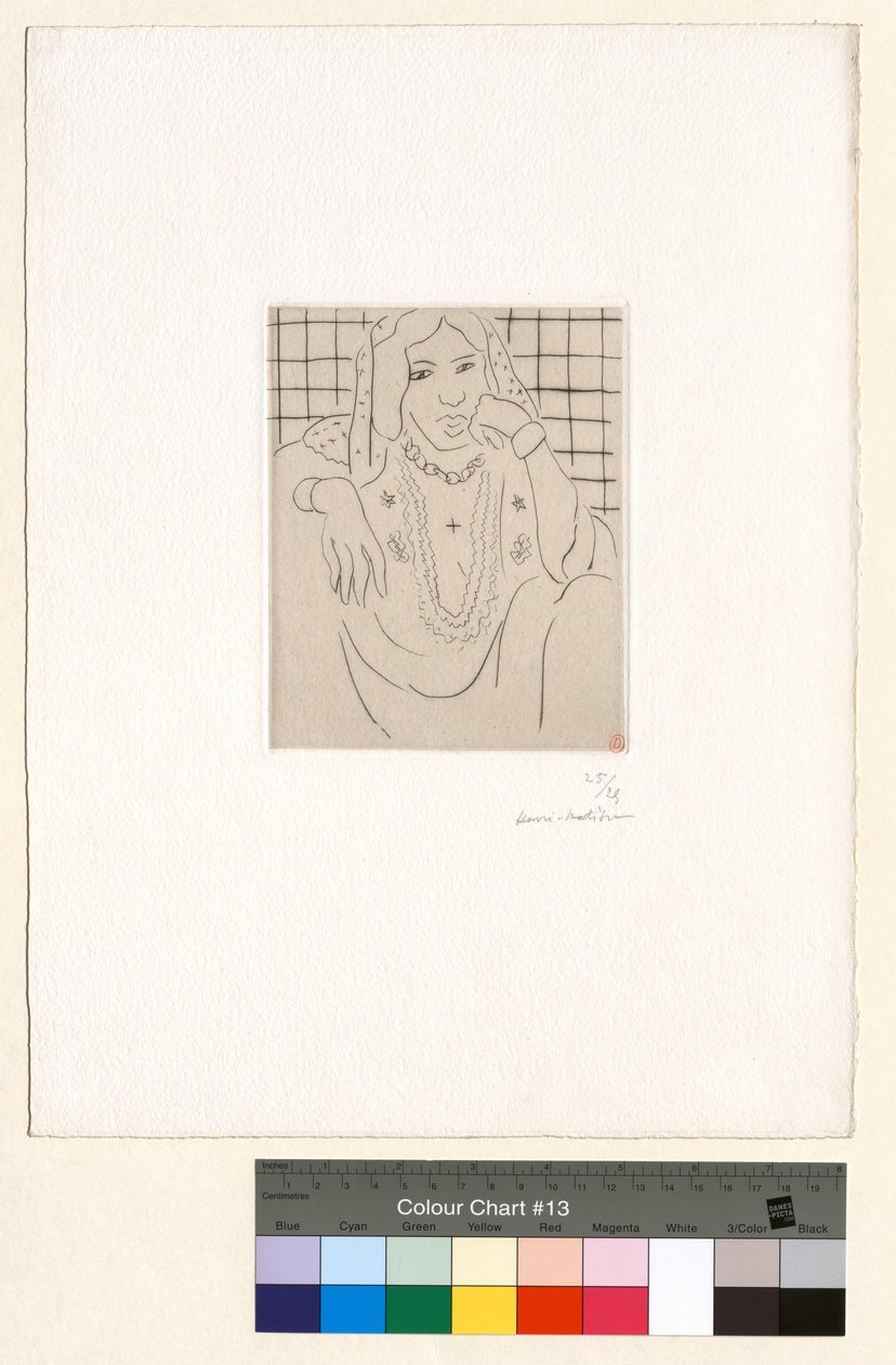 Odalisk mot rutig bakgrund av Henri Matisse
