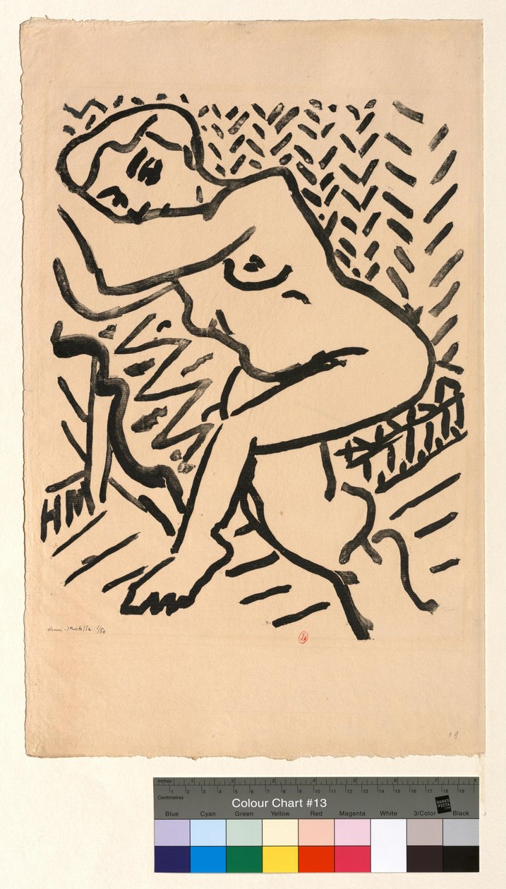Liten ljus skog eller sittande naken kvinna, i trekvartsprofil av Henri Matisse