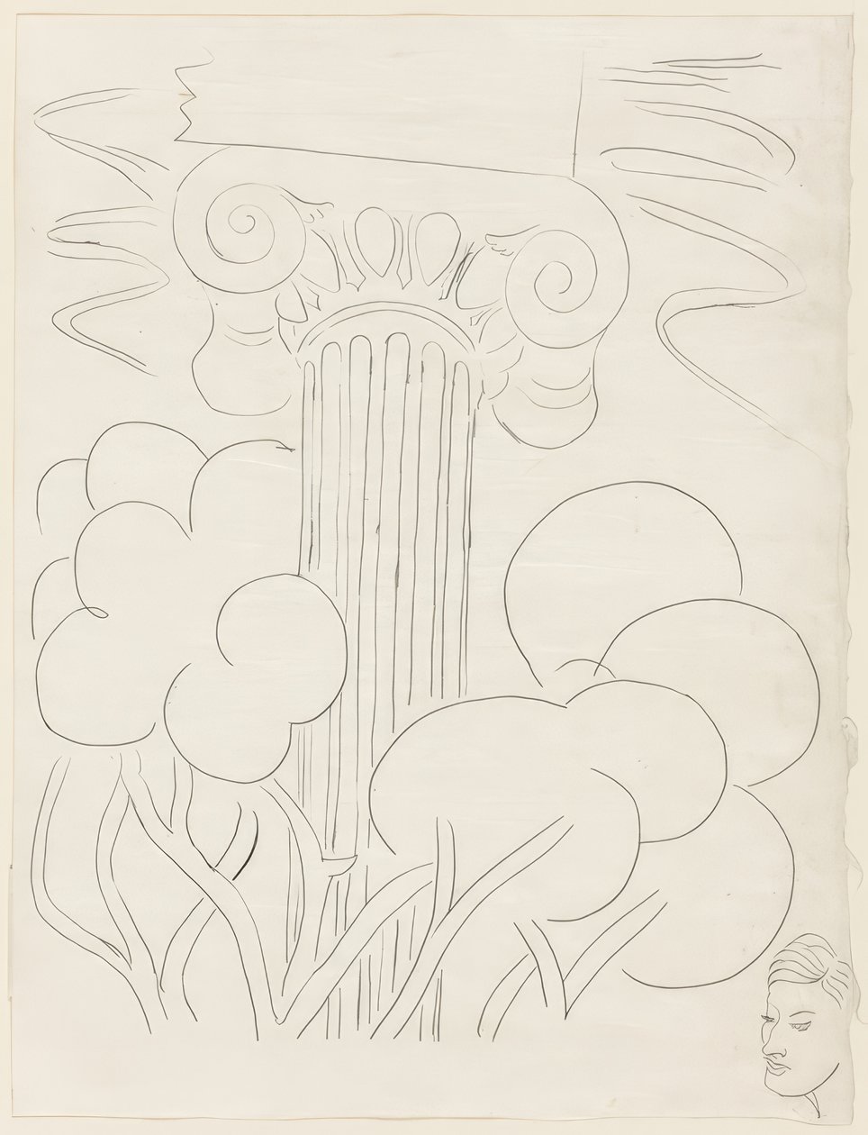 Flera sonetter: "A la nue accablante...", plansch 29 ur Poesies de Mallarmé av Henri Matisse