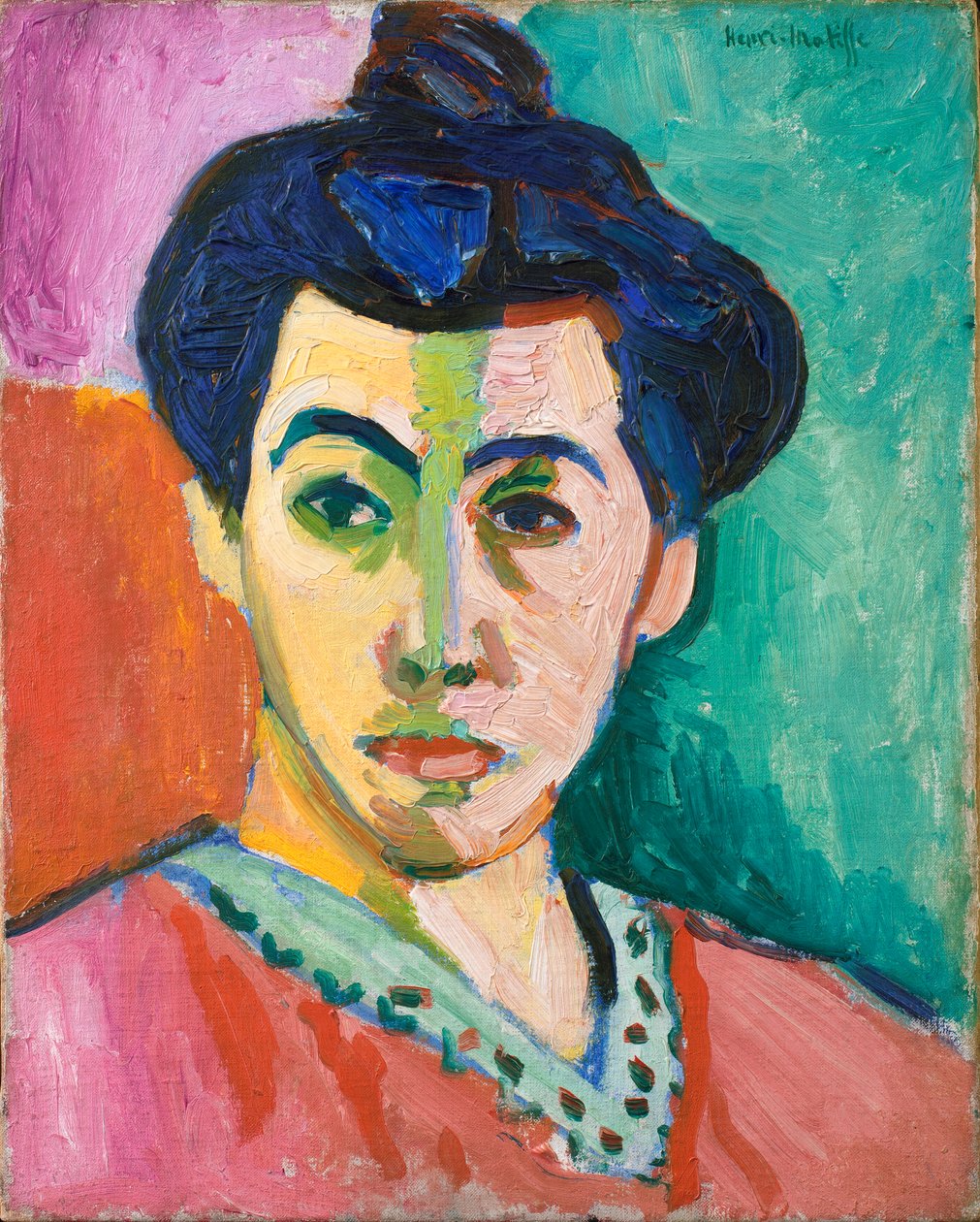 Porträtt av Madame Matisse. Den gröna linjen av Henri Matisse