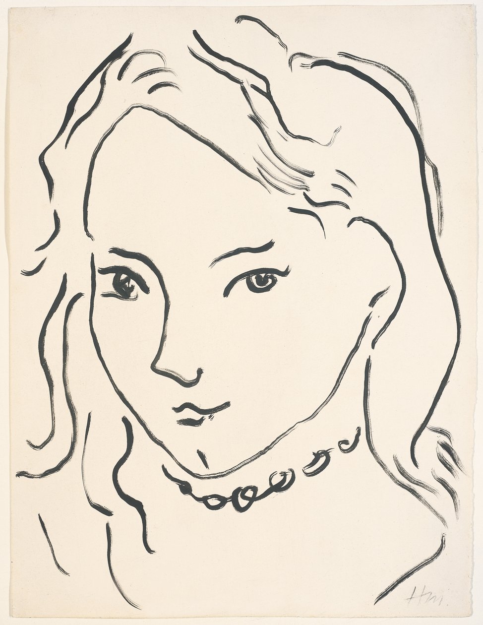 Porträtt av Marguerite, ca 1906-1907 (pensel och tusch på papper) av Henri Matisse