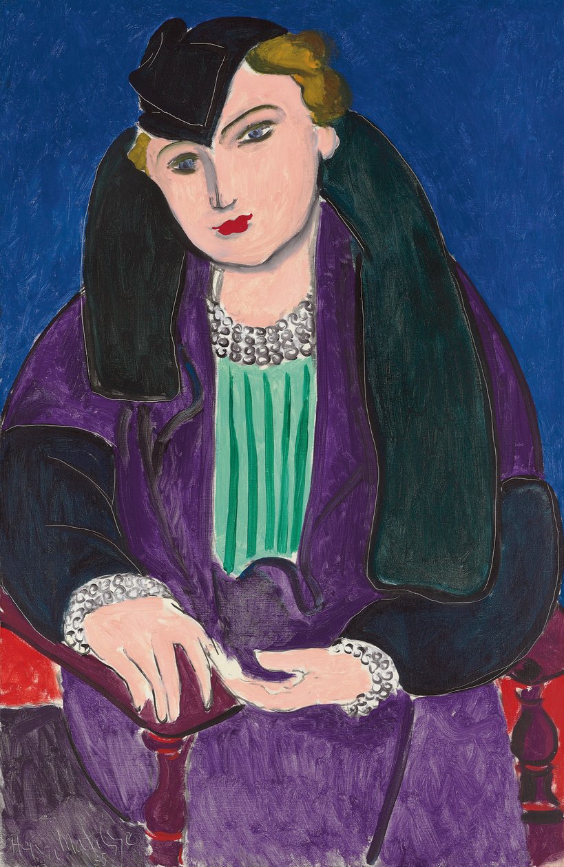 Porträtt med blå rock, av Henri Matisse