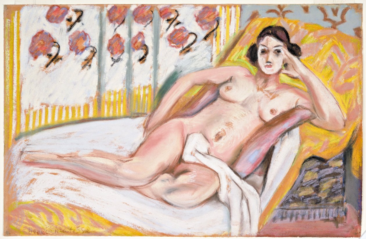 Liggande nakenbild (Nu Allonge) ca 1925 (pastell på flockat papper) av Henri Matisse