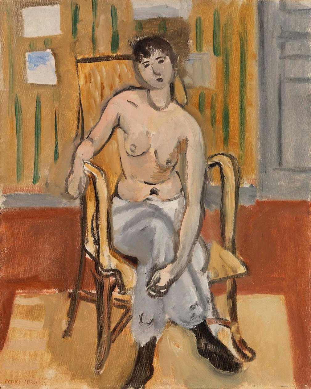 Sittande naken i ett solbränt rum av Henri Matisse