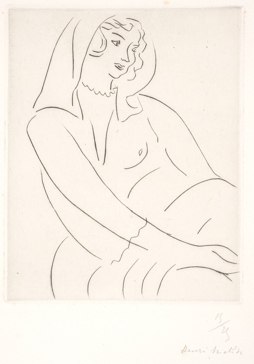 Sittande kvinna med slöja av Henri Matisse