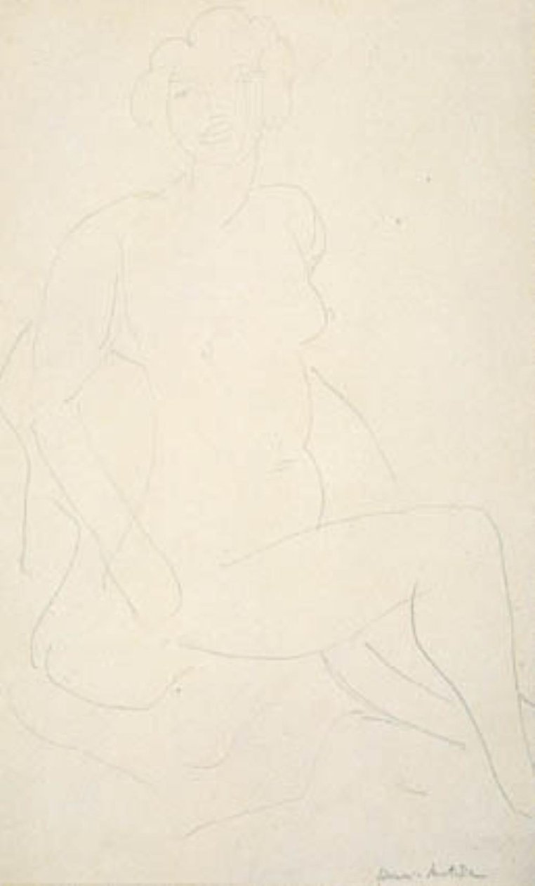 Sittande kvinnlig modell, vänd åt höger av Henri Matisse