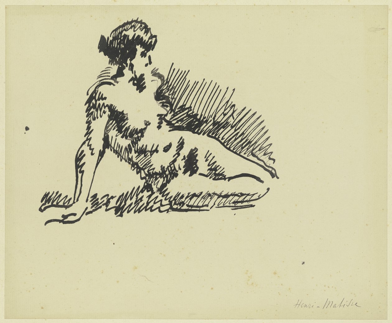 Sittande kvinnlig nakenstudie av Henri Matisse