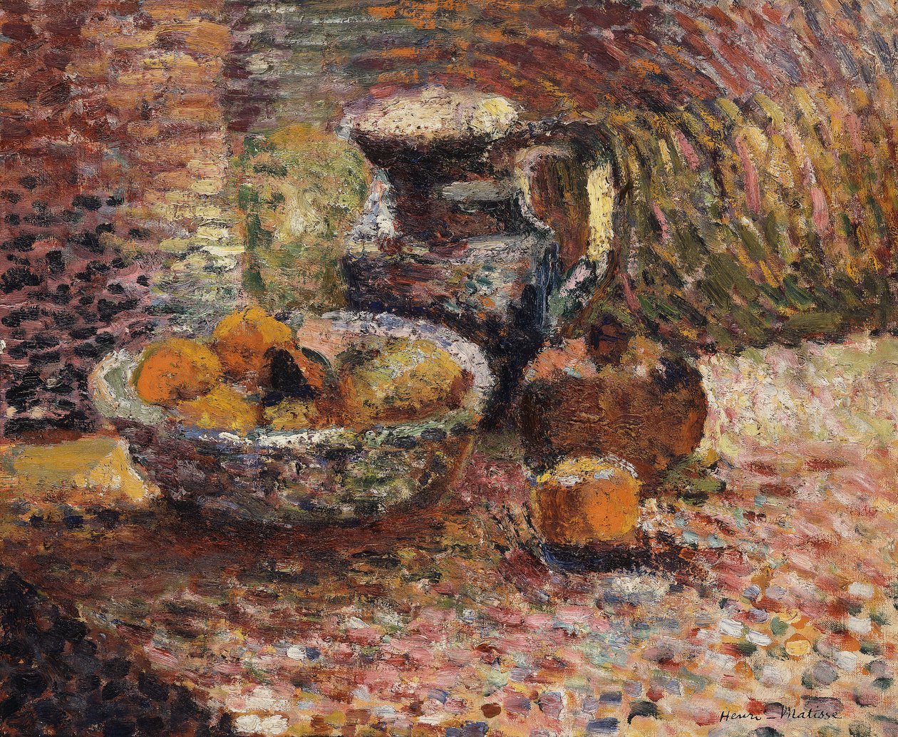 Stilleben med kanna och frukter av Henri Matisse