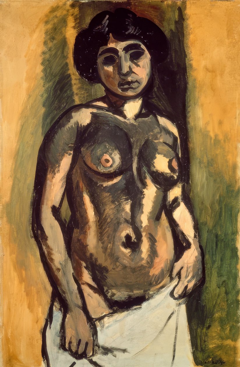 Studie på guld-svart nakenbild av Henri Matisse
