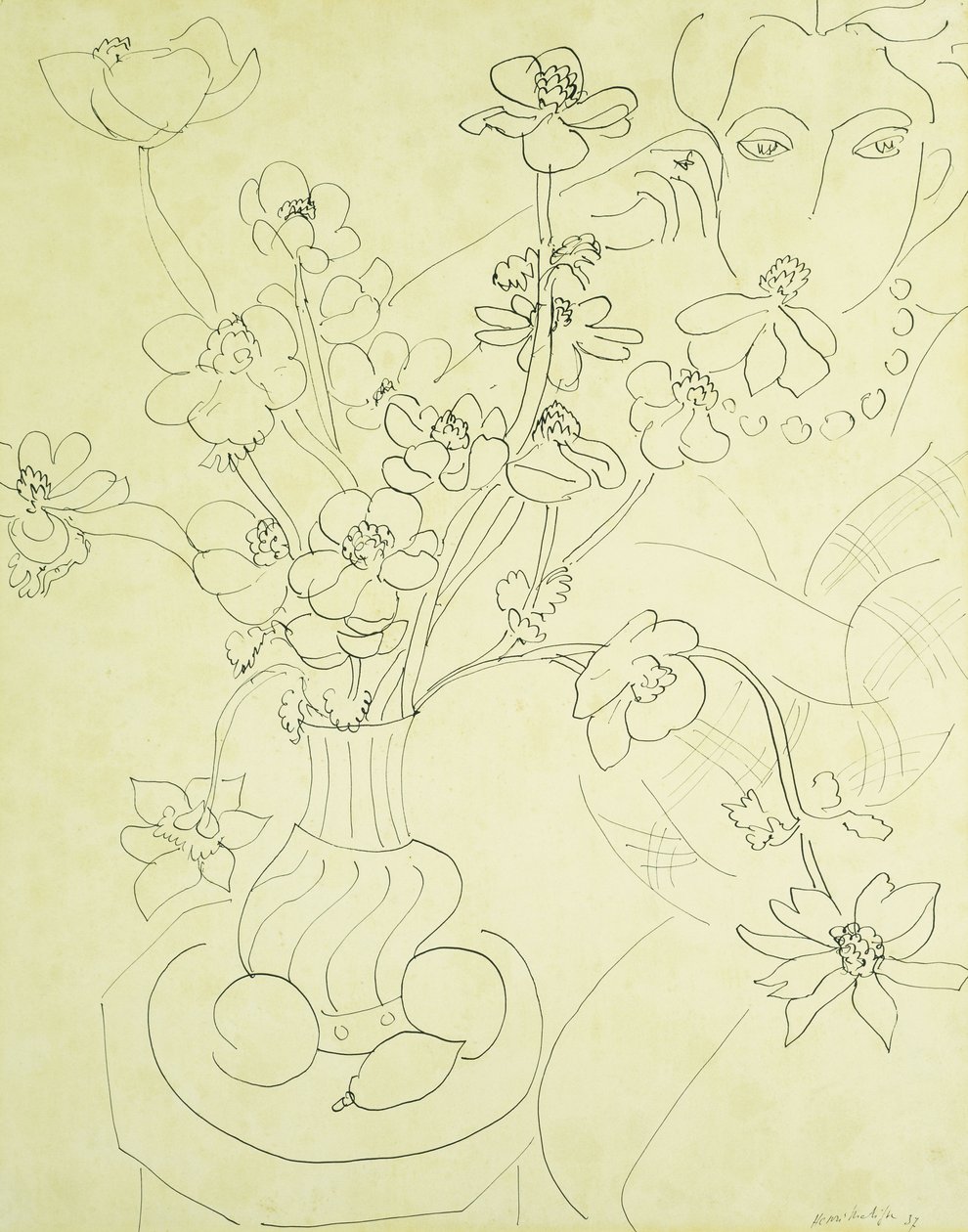 Studie till Anemoner och kvinna, Harmoni i blått av Henri Matisse