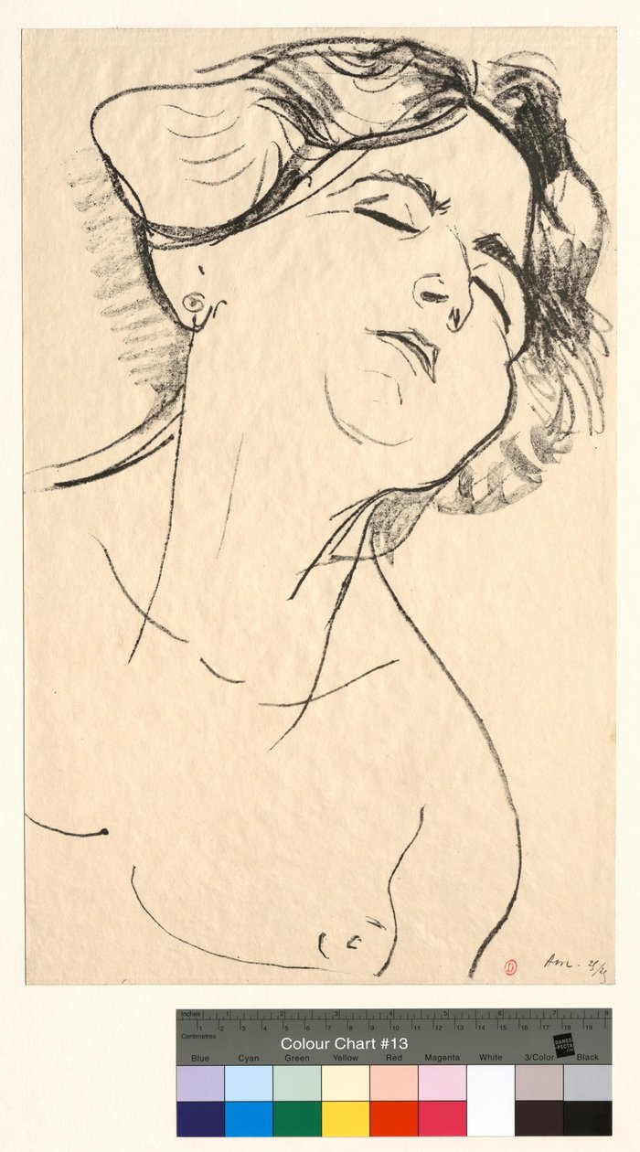 Kvinnans huvud, slutna ögon av Henri Matisse