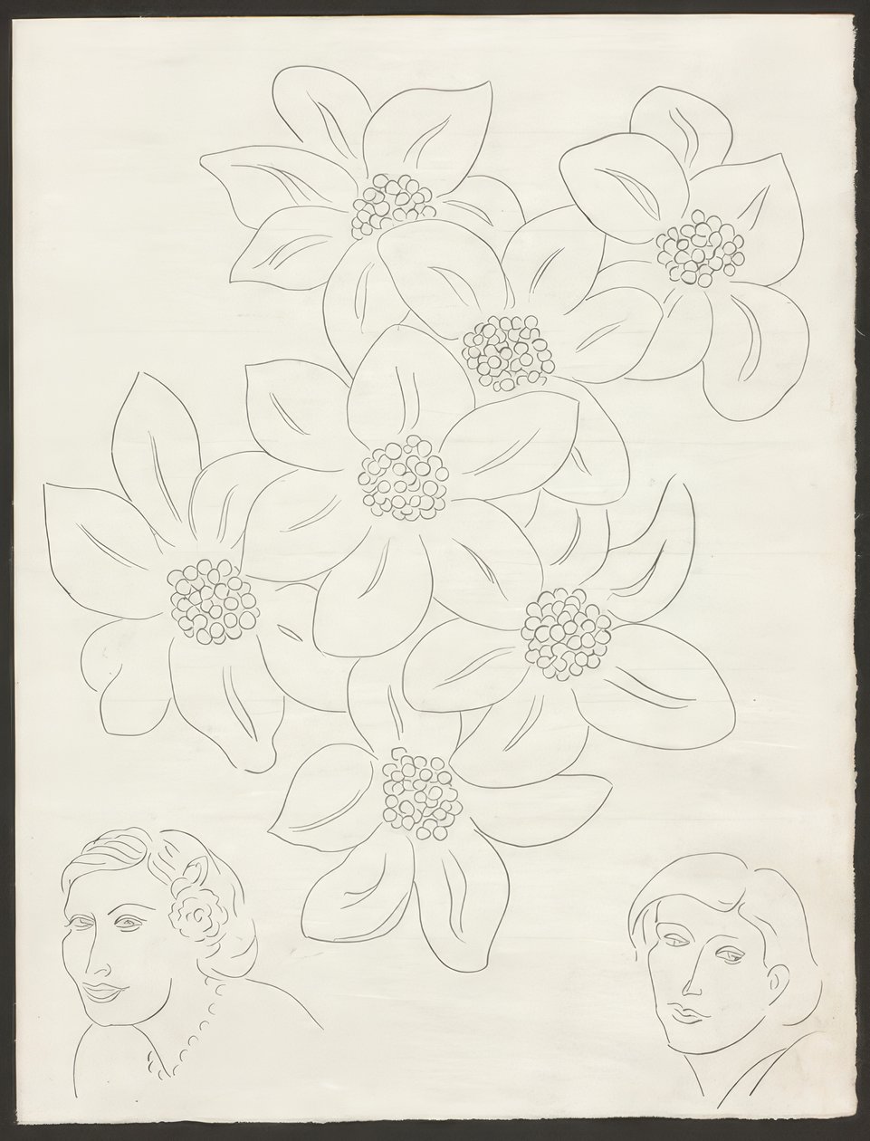Blommorna, plansch sex från Poesies de Mallarmé av Henri Matisse