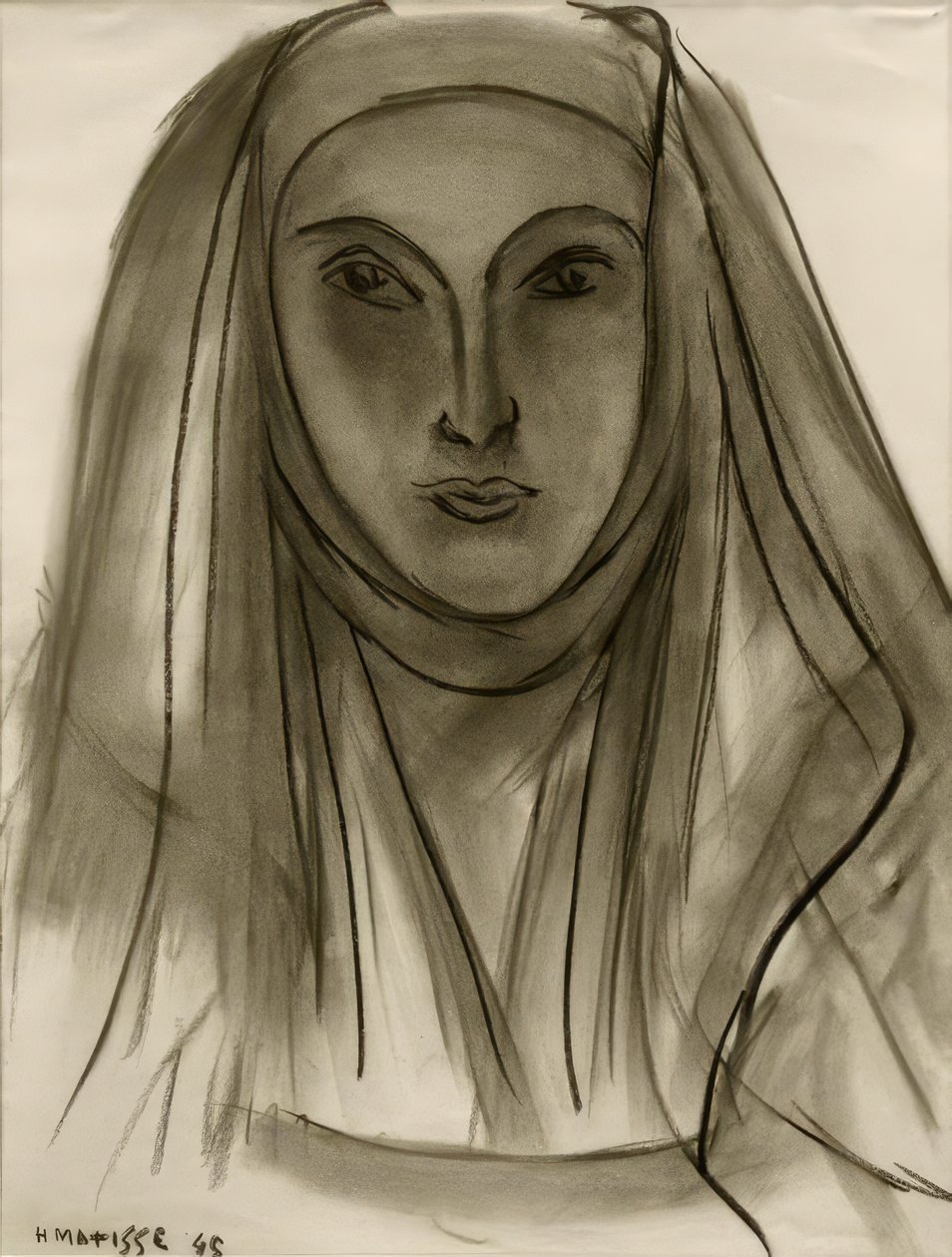 The Nun (studie för portugisiska brev) av Henri Matisse