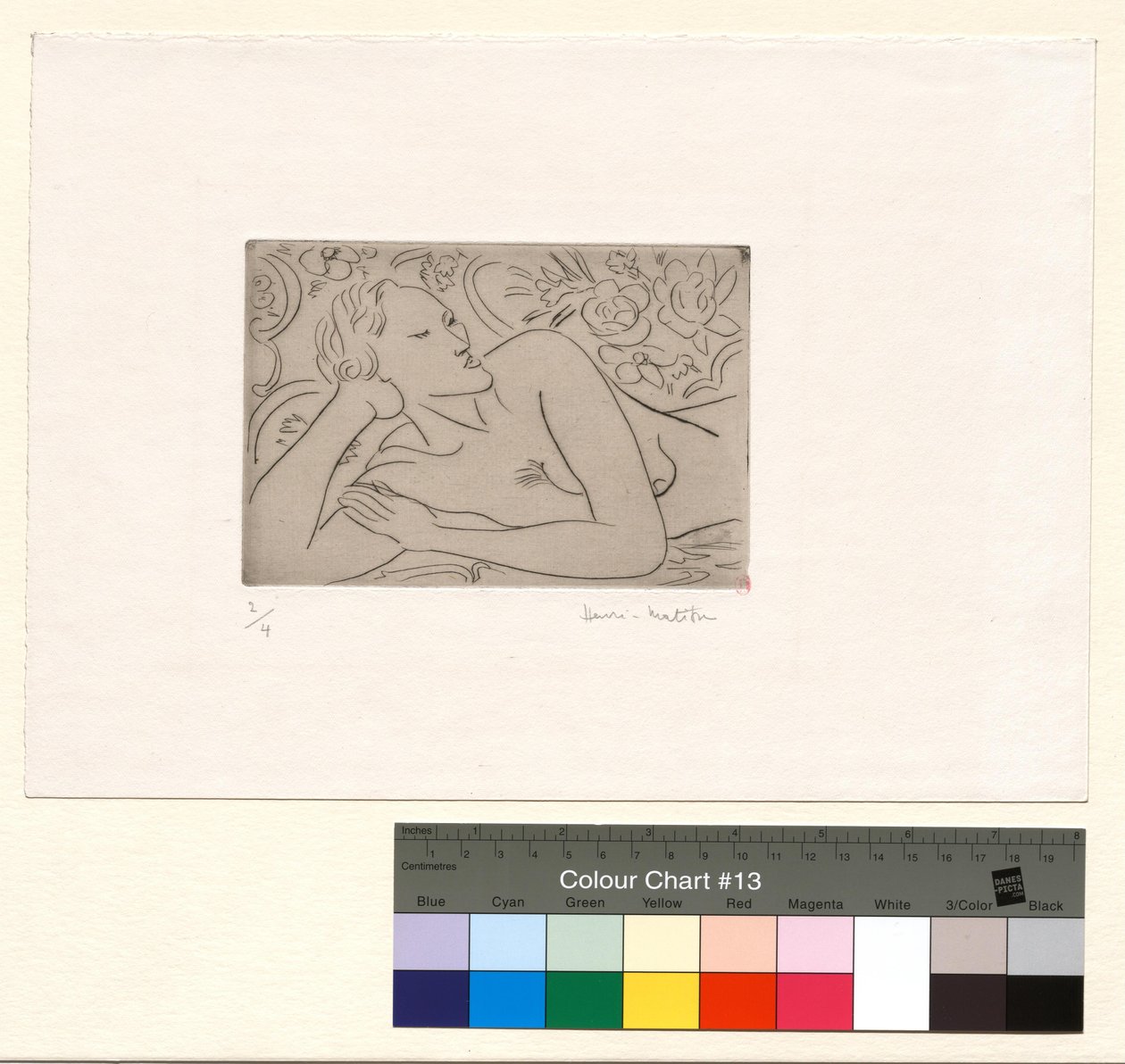 Torso, blomstrande bakgrund av Henri Matisse