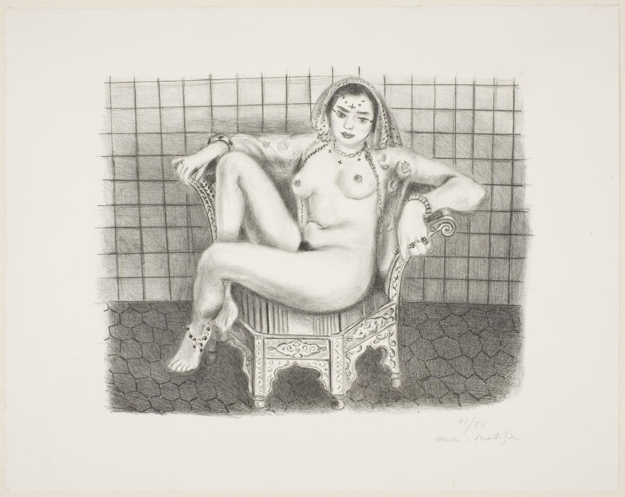 Ung hindu, sittande naken på en stol av Henri Matisse