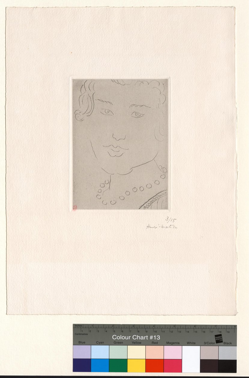 Ansikte med pärlhalsband av Henri Matisse