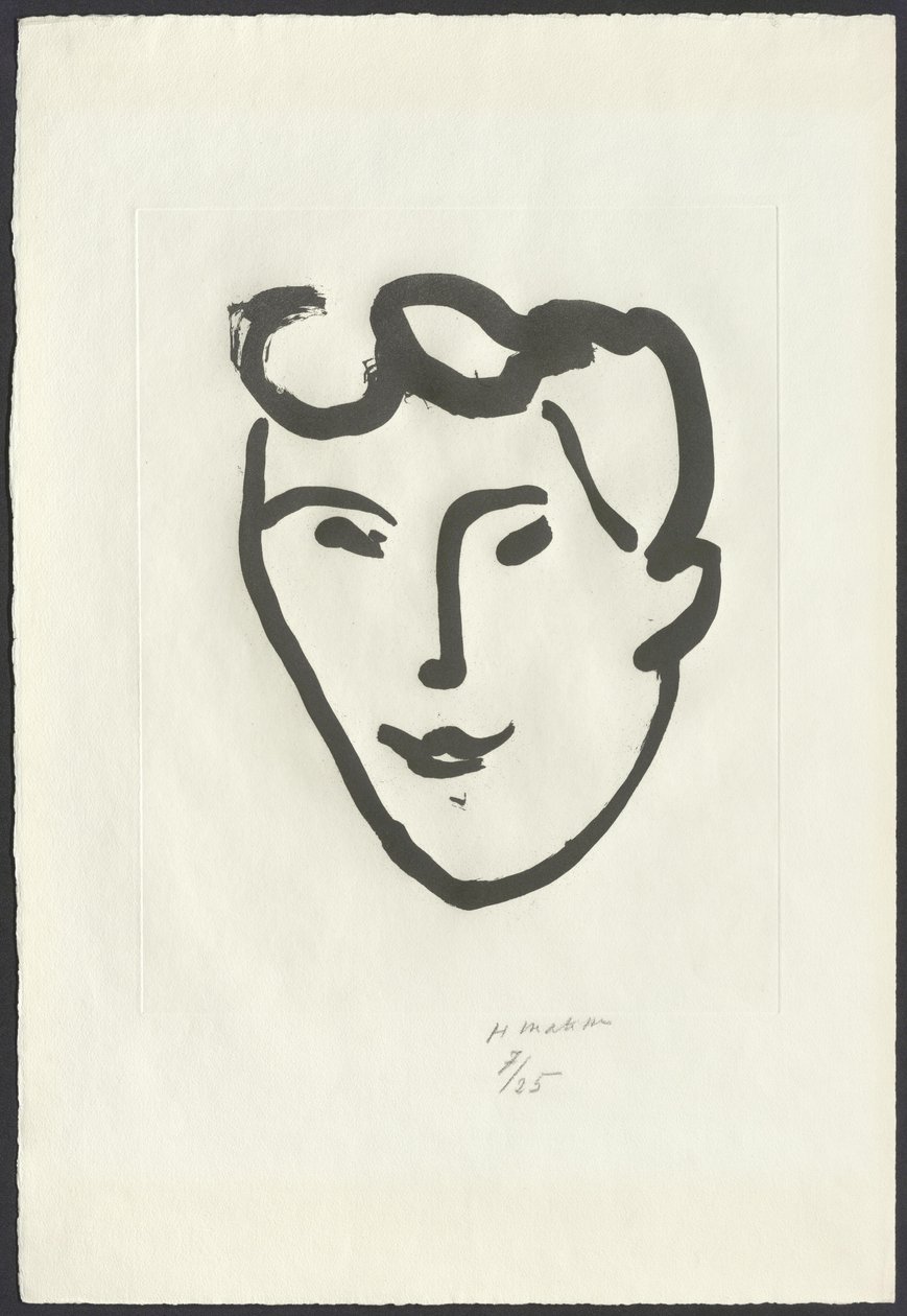 Kvinnans ansikte [Mask med rullar] av Henri Matisse