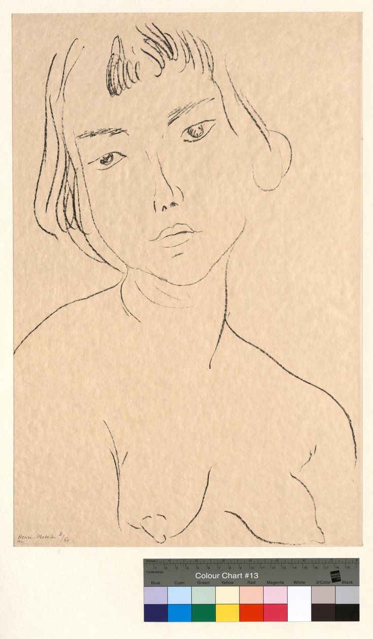 Ansiktet är något lutat åt vänster av Henri Matisse