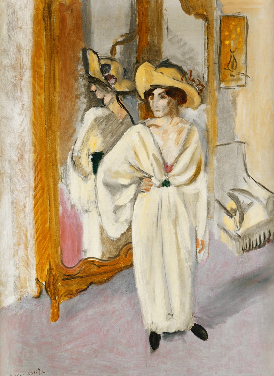 Kvinna i vitt, ca 1918-19 (olja på duk) av Henri Matisse