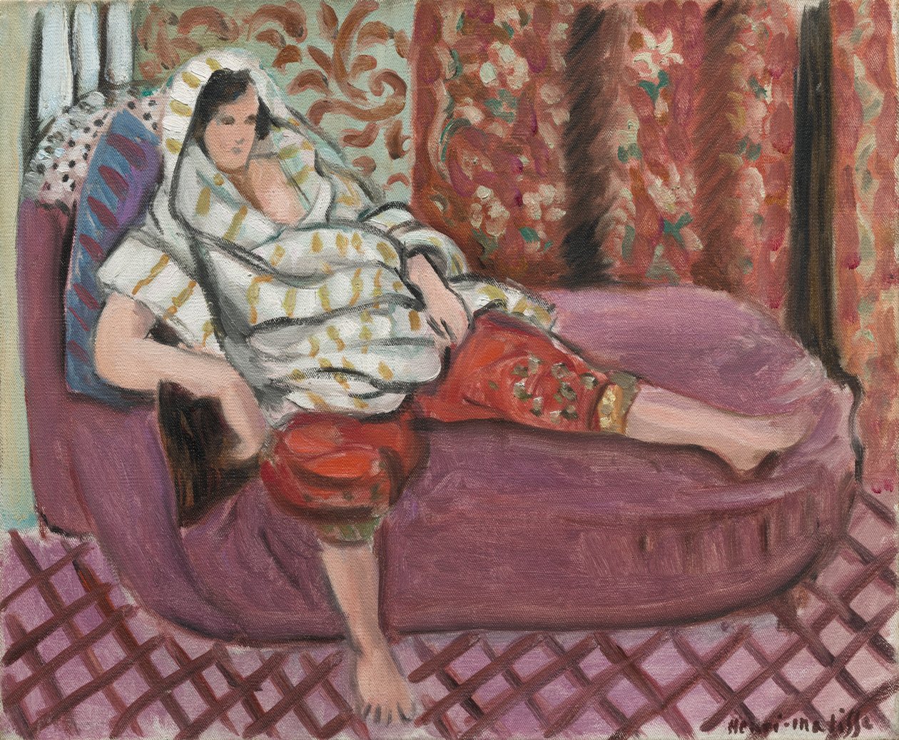 Kvinna på en rosa divan av Henri Matisse
