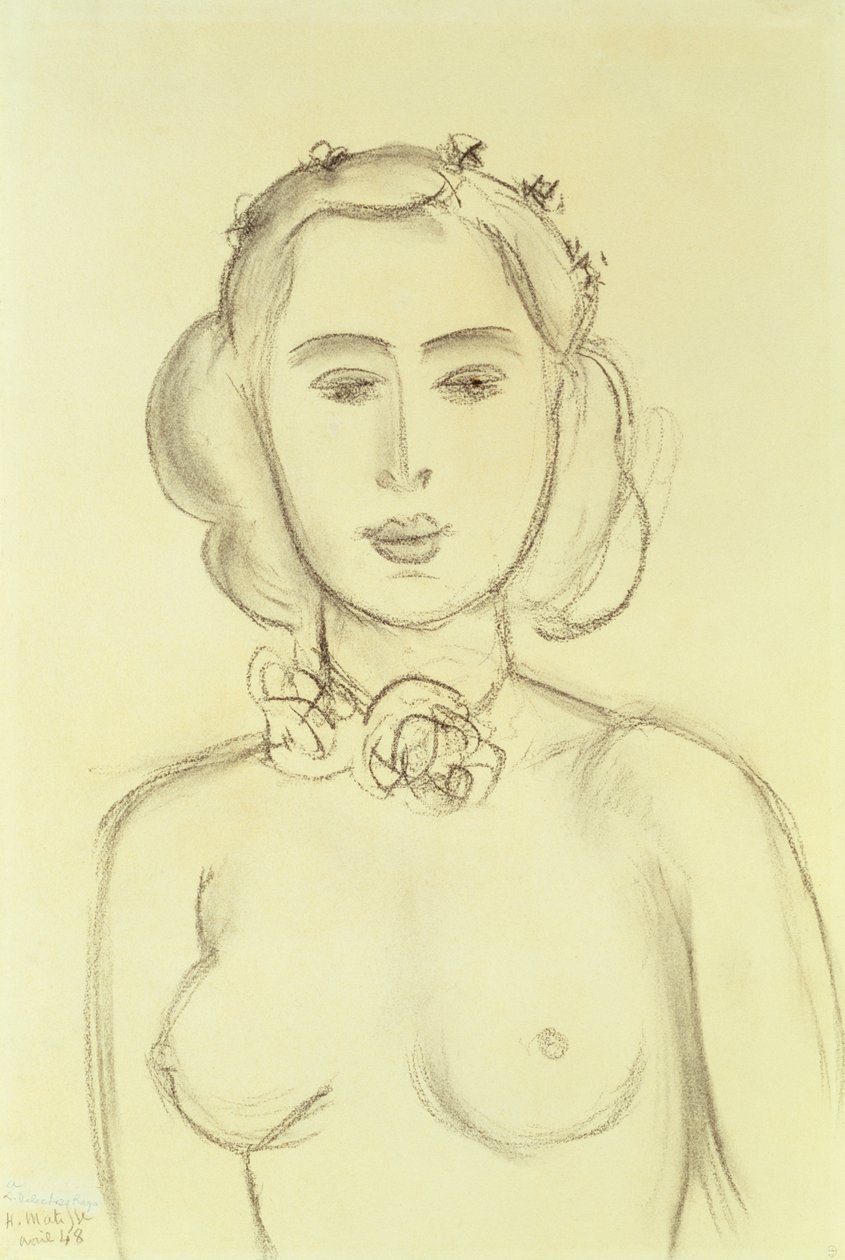Kvinna med nakna bröst av Henri Matisse