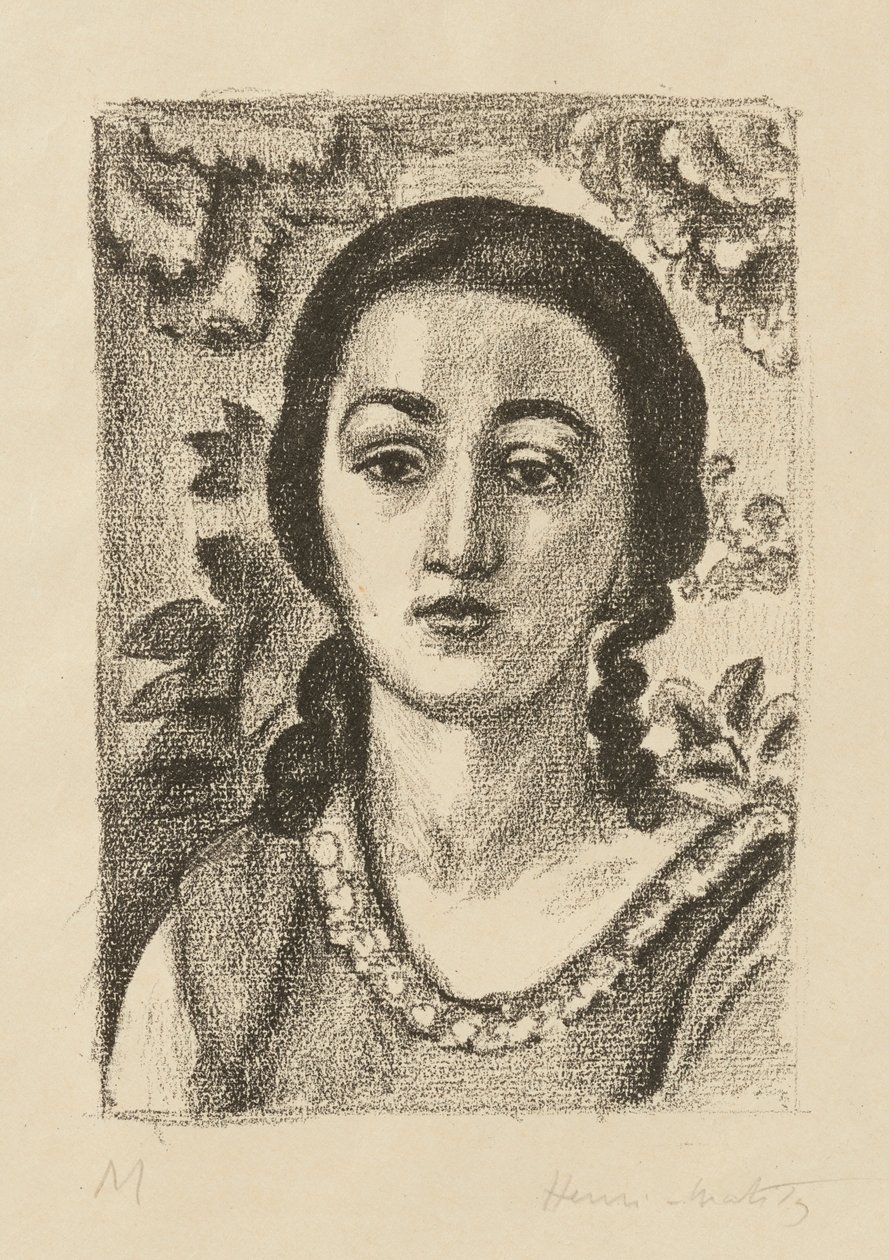 Ung kvinna med bruna lockar av Henri Matisse