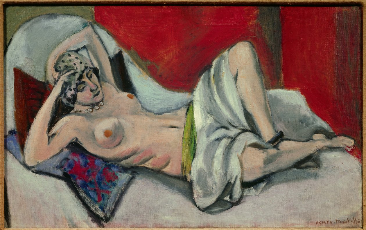 nu drape etendu 1923 (olja på duk ) av Henri Matisse