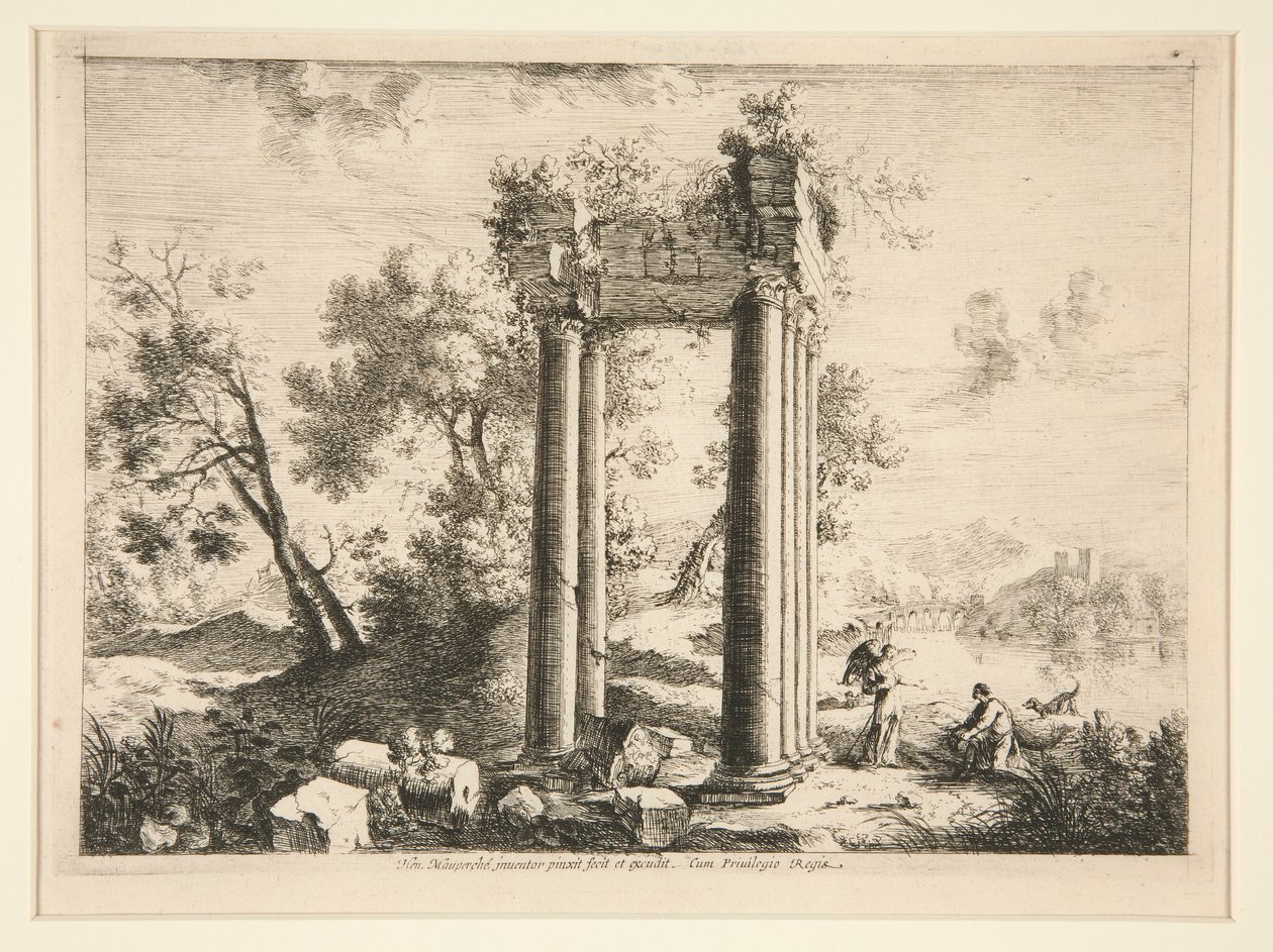 Landskap med Tobias och ängeln av Henri Mauperche