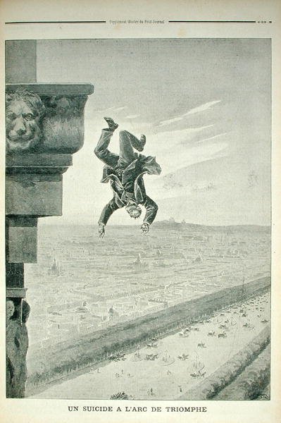 A Suicide at the Arc de Triomphe, från Le Petit Journal, 8 maj 1898 av Henri Meyer