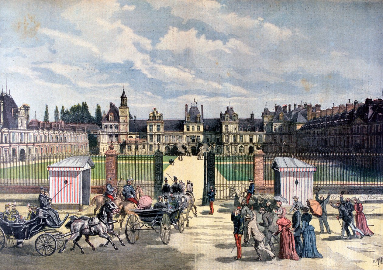 Ankomst av presidenten för Republiken, Château de Fontainebleau, 1892 av Henri Meyer