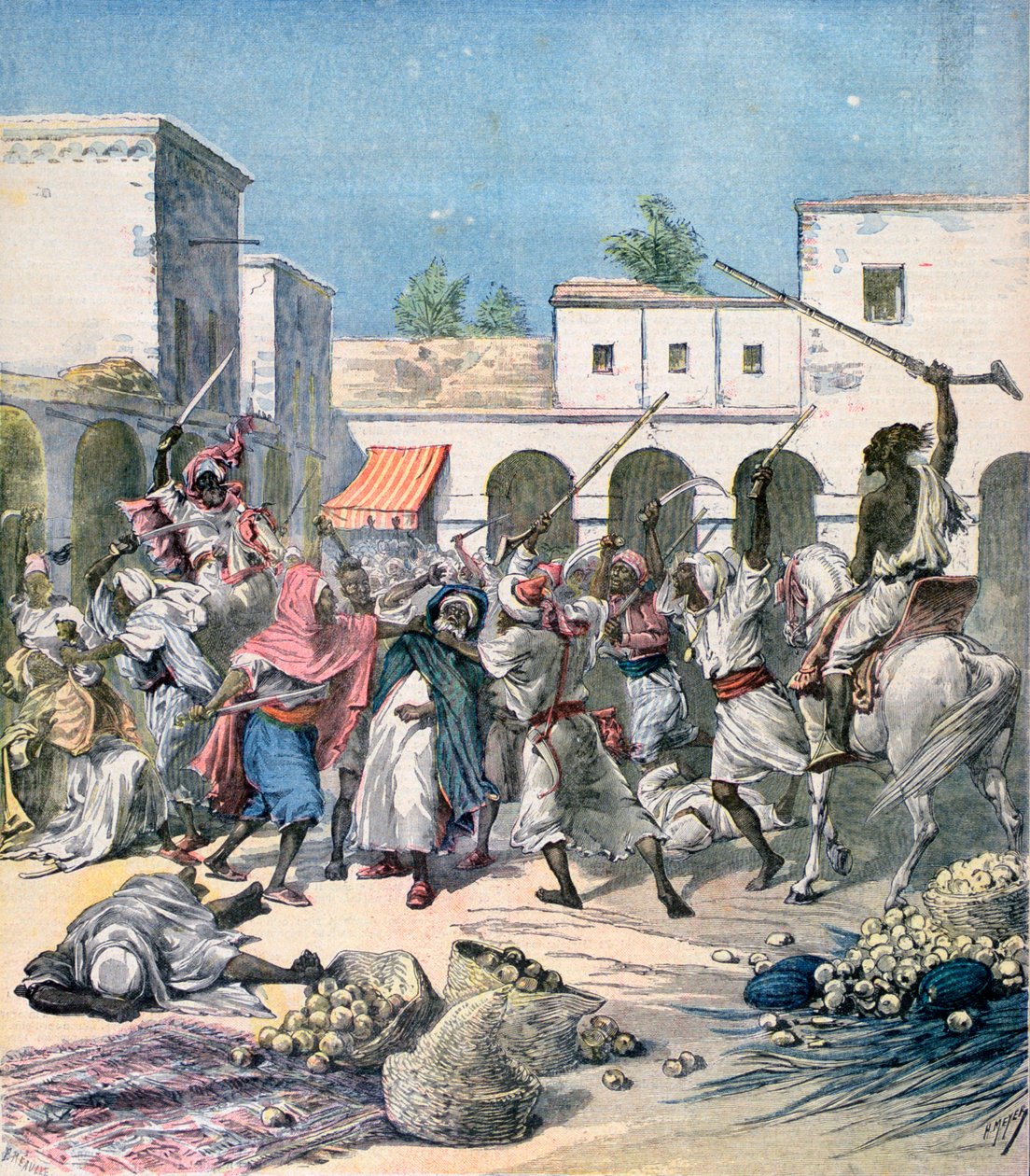Mord på en fransk kollaboratör, Marocko, 1891. av Henri Meyer