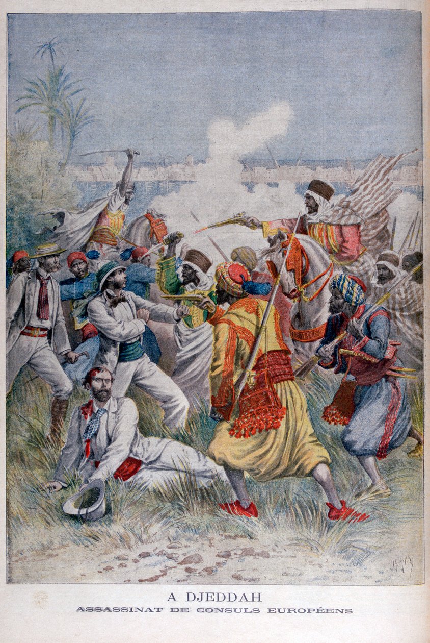 Mordet på de europeiska konsulerna, Djeddah, 1895 av Henri Meyer