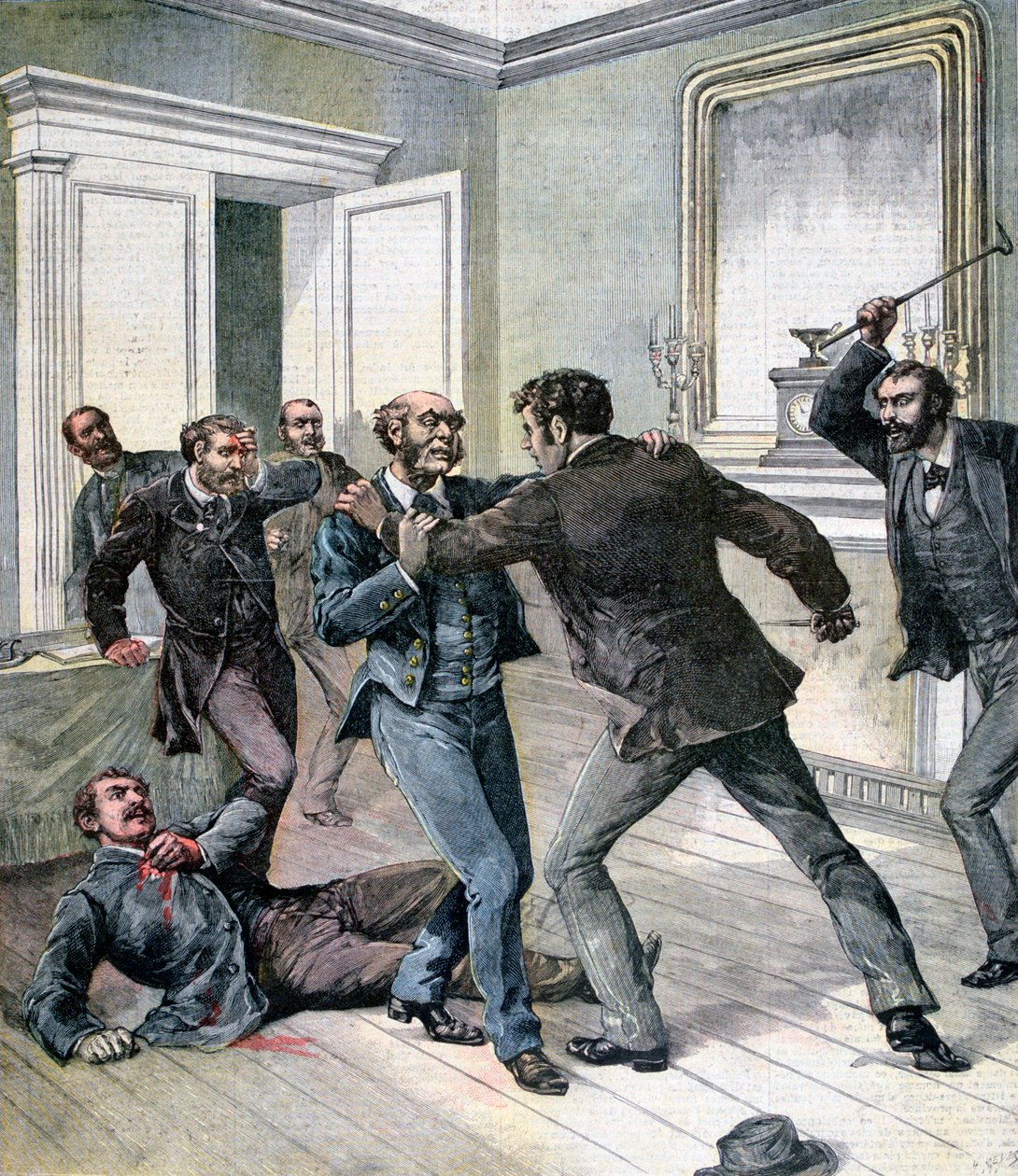 Attack på kontoret för prefekturen Seine, Paris, 1892 av Henri Meyer