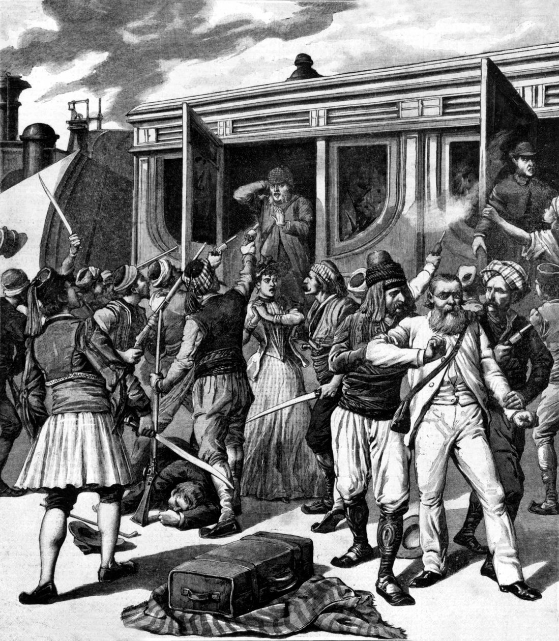 Bandits in the Orient: Arrests on a Train, från Le Petit Journal, 20 juni 1891 av Henri Meyer