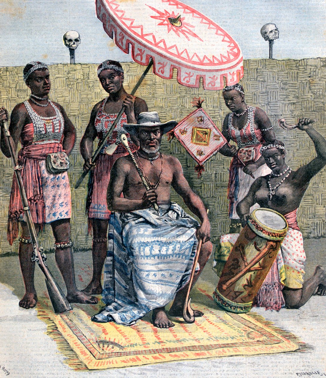 Behanzin, kung av Dahomey, 1892 av Henri Meyer