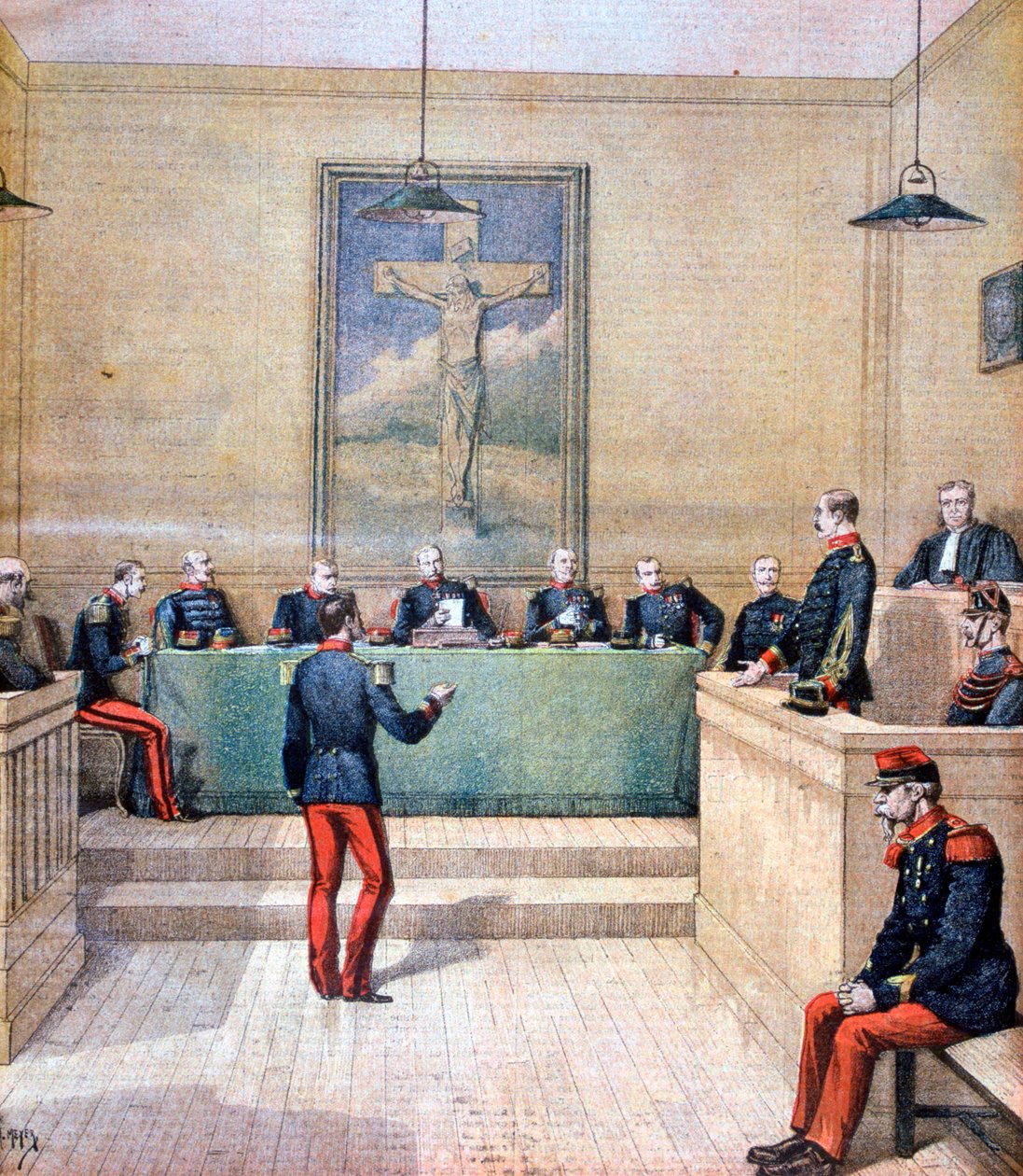 Kapten Dreyfus inför krigsrätten 1894 av Henri Meyer