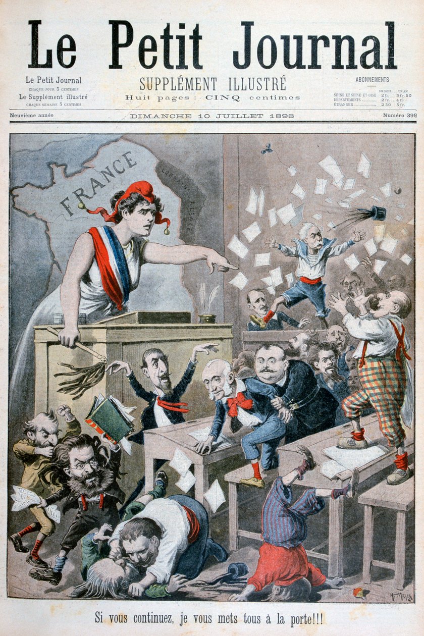 Karikatyr av deputeradekammaren, Paris, 1898 av Henri Meyer